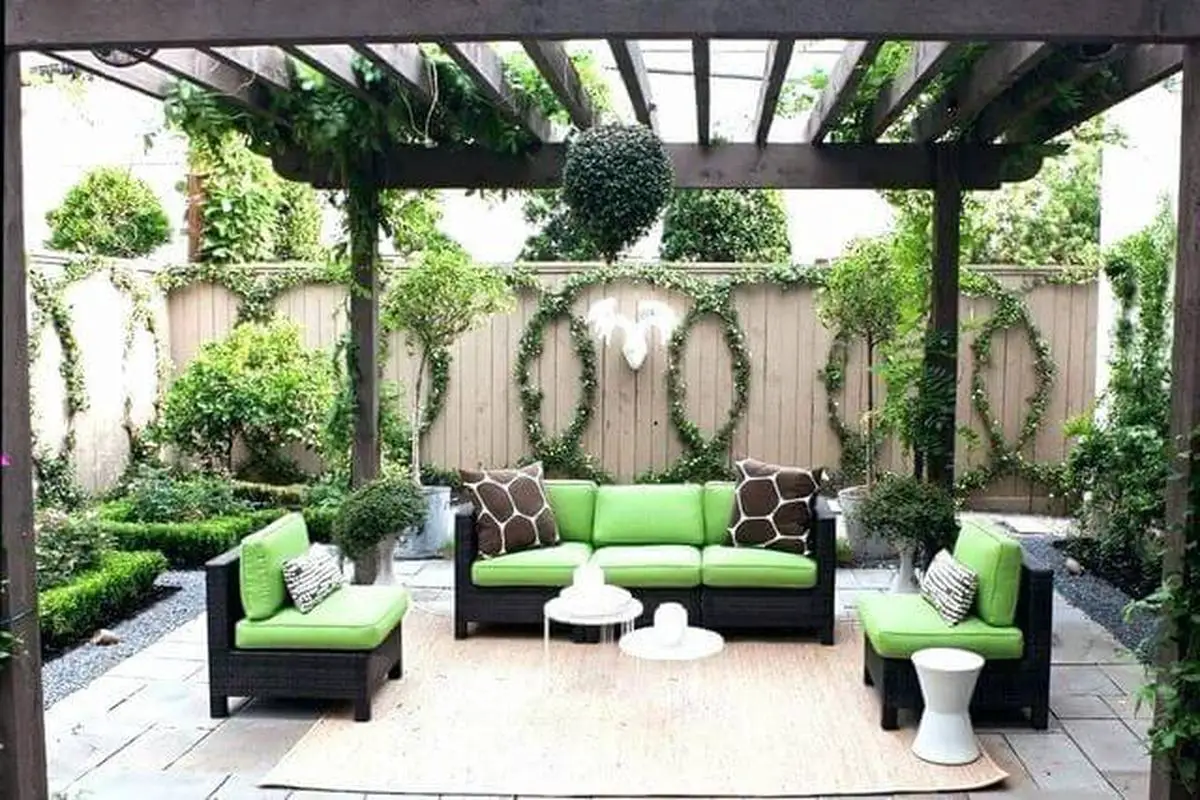 Covered Patio with Trailing Plants
