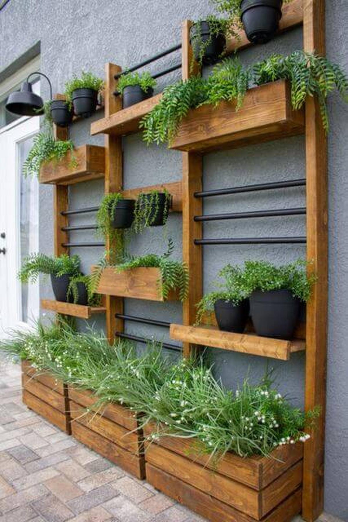 Wooden Planters For Patio Wall