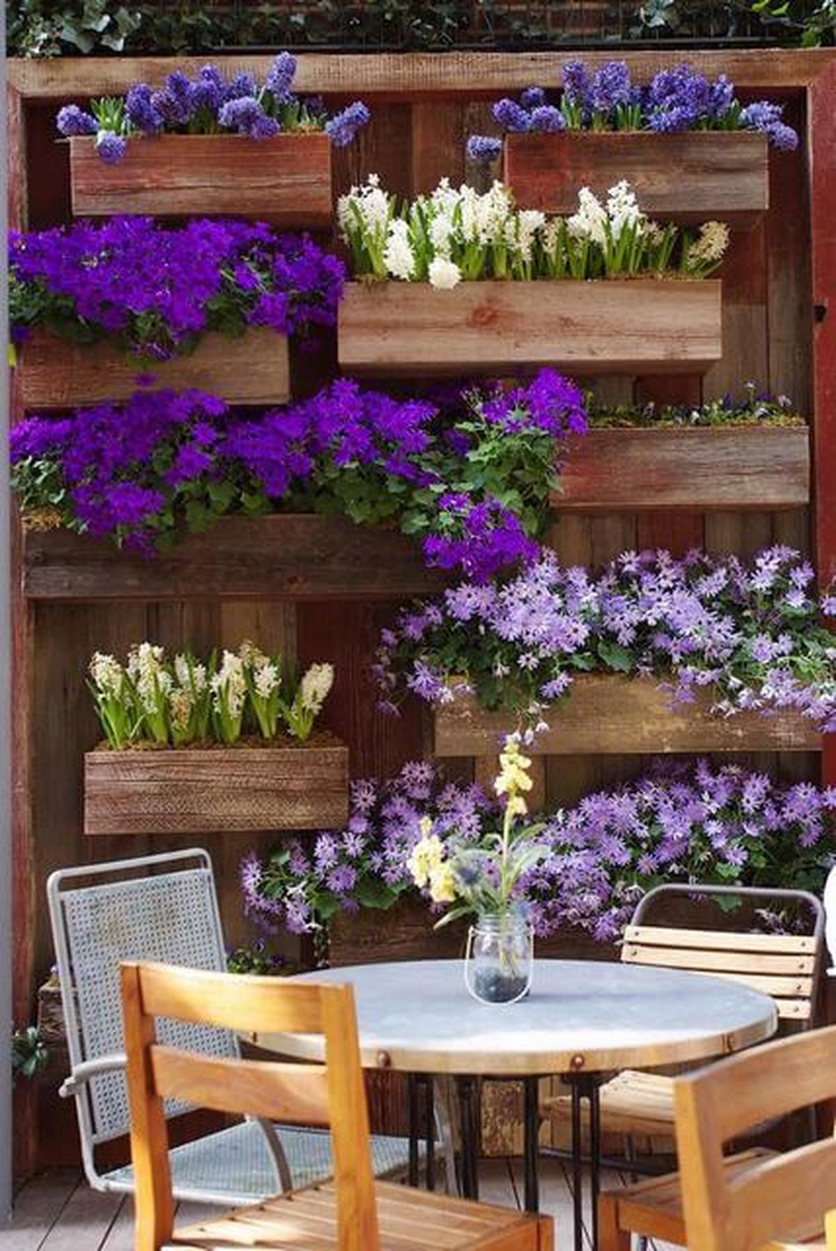 Flower Wooden Patio Wall
