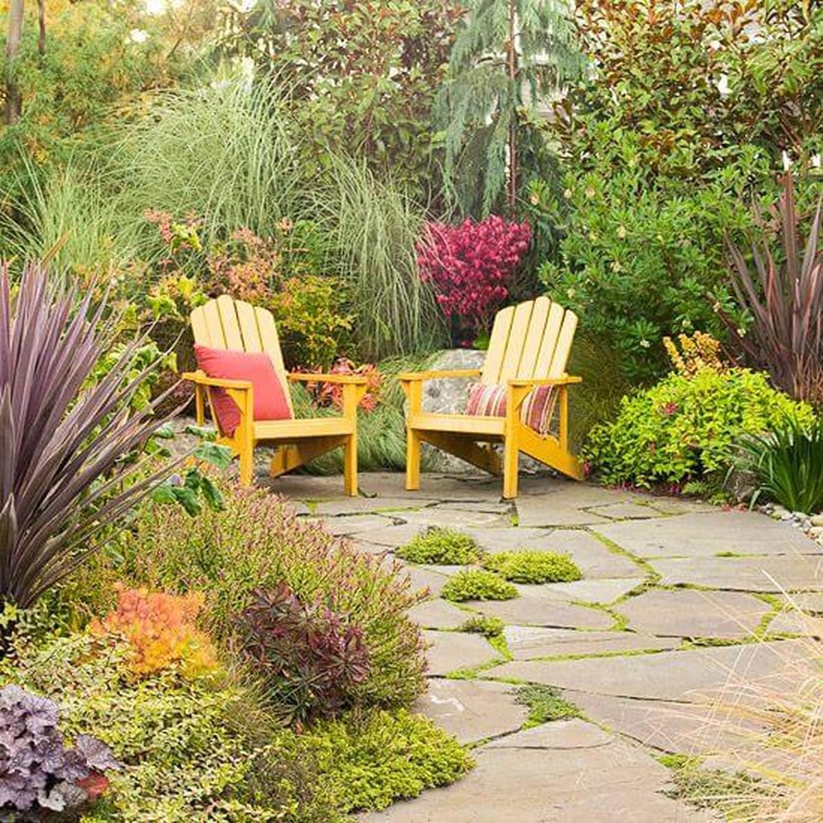 Yellow Wooden Chairs For The Garden