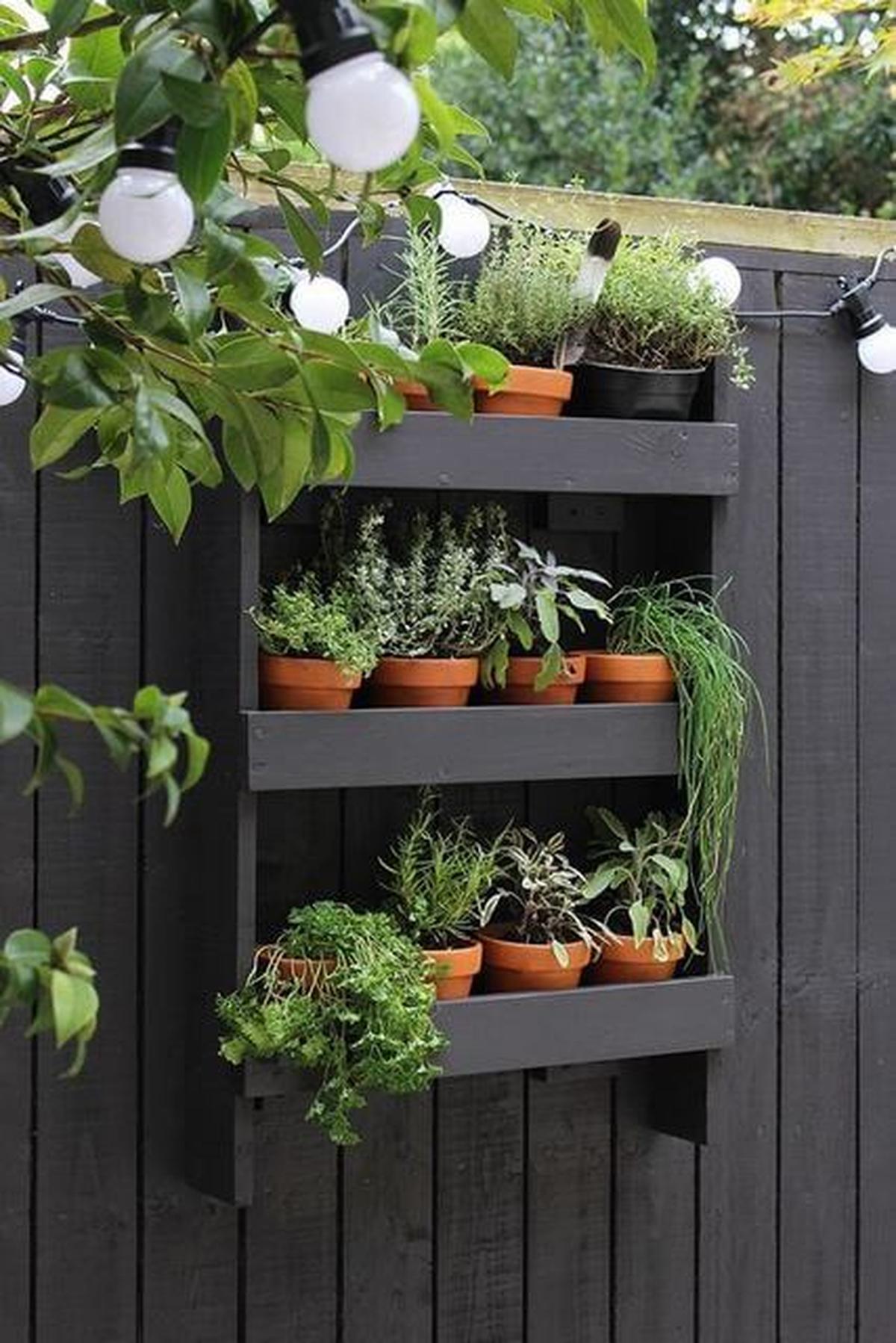 Clay Pot Planters For Black Wooden Fence