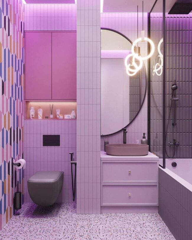 Avant-Garde Mauve Bathroom