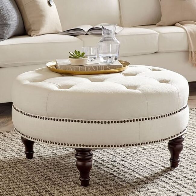 Round Tufted Ottoman Style
