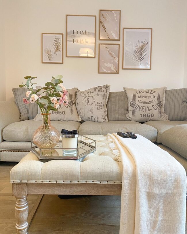 Farmhouse Ottoman with Chic Touch