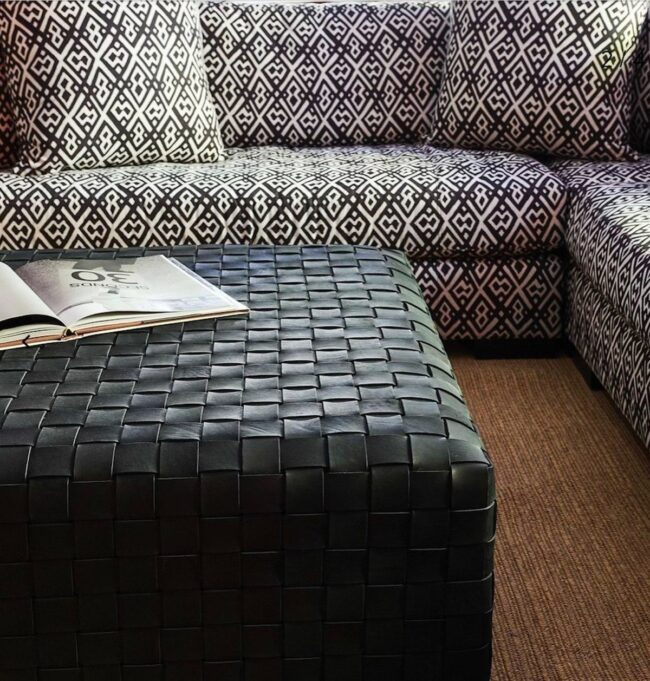 Beige Tufted Ottoman Simplicity