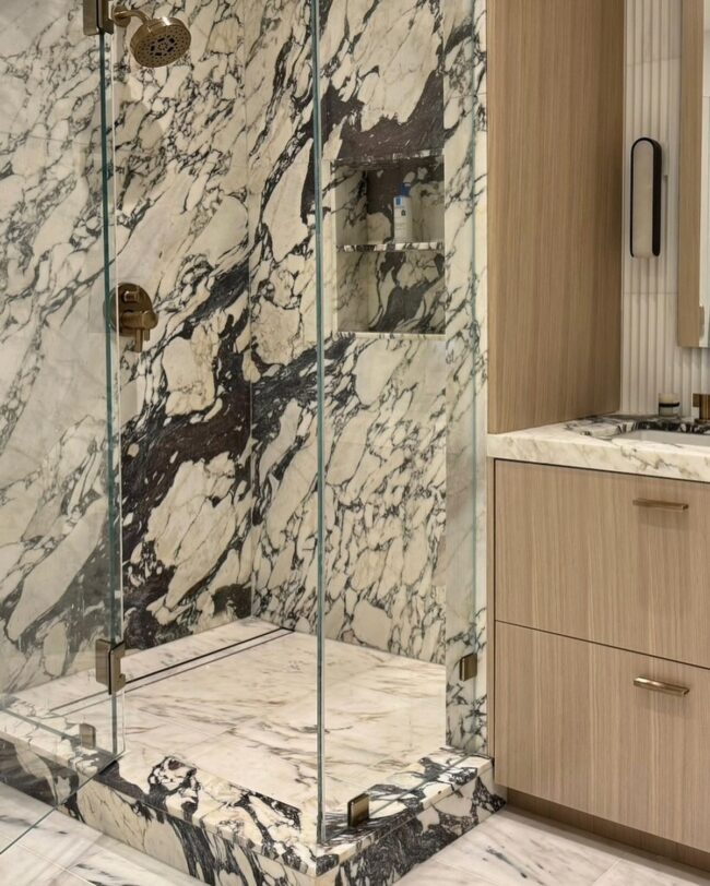 Natural Marble for Timeless Showers