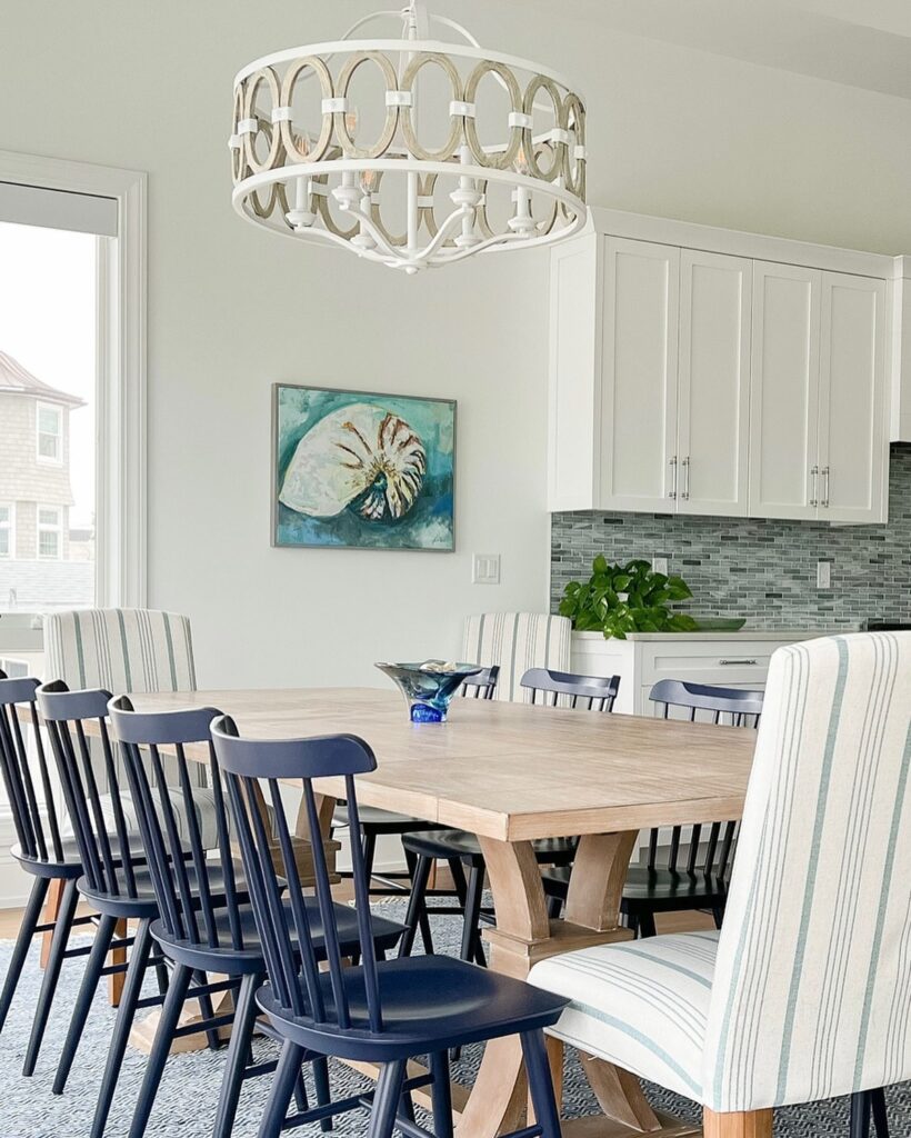 View of 28 Stunning Coastal Dining Room Ideas for a Breezy Beach Vibe ...