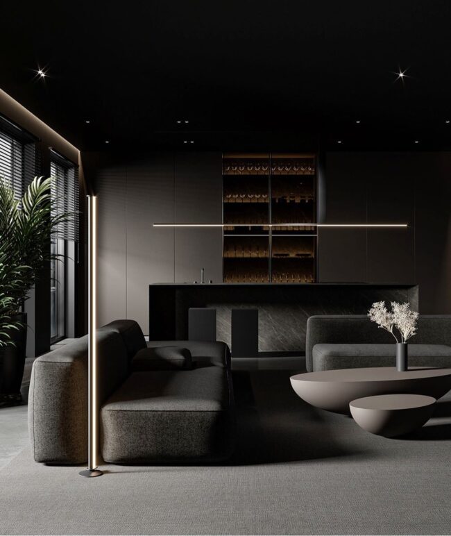 Sleek Minimalist Lounge Area