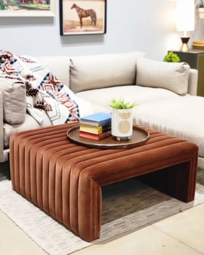 Velvet Ottoman for Modern Homes